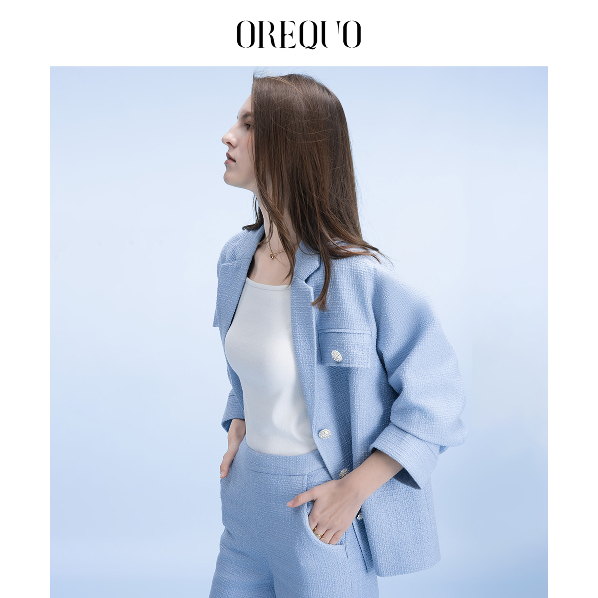 轻奢原创设计小众高级蓝外套