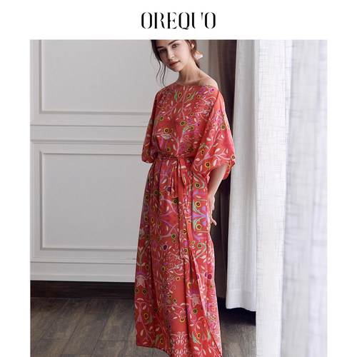 意大利进口OREQUO HOLIDAY卡夫坦系列度假连衣裙小众不撞衫长罩衫