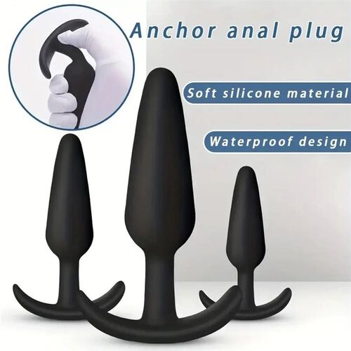 3 Different Size Anal Plug Soft Silicone Anal Butt Plug Stim