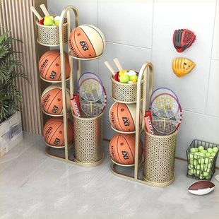 篮球收纳架家用室内简易足球排球整理收纳筐儿童球类摆放置物架子