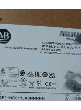 美国罗克韦尔753-755变频器20F11NC011JA0NNNNN 20F11NC5P0JA0