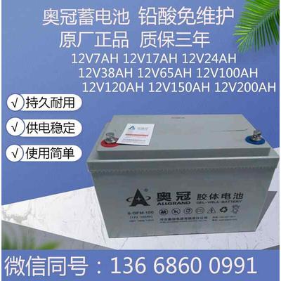 奥冠蓄电池6-GFM-100 12V24AH38AH65AH100AH120AH150AH200AH UPS
