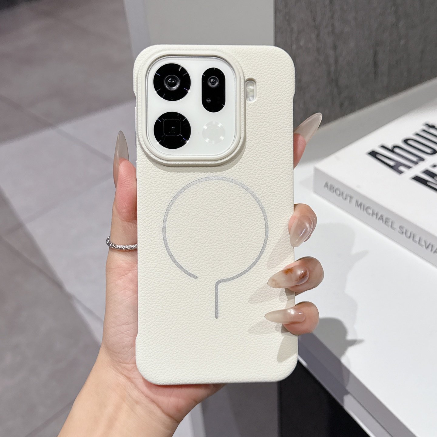 适用oppoFindx9手机壳新款x9pro超薄无边框x8s+高级感x8Ultra荔枝纹Magsafe磁吸散热硬壳1+15半包防摔保护套