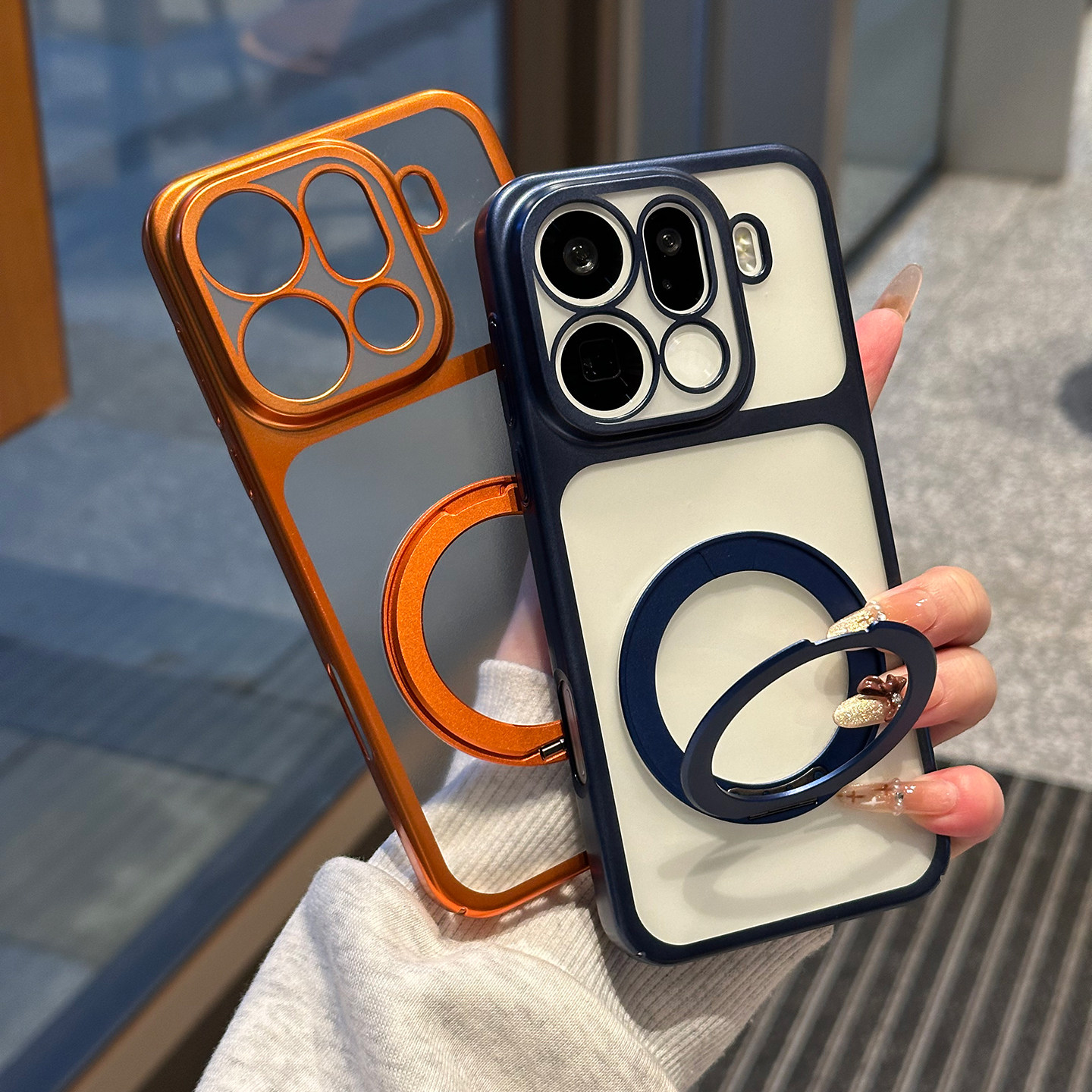 360磁吸支架适用oppofindx9手机壳新款超薄电镀半透磨砂硬壳x9pro镜头全包Reno15防摔保护套15pro高级感女款