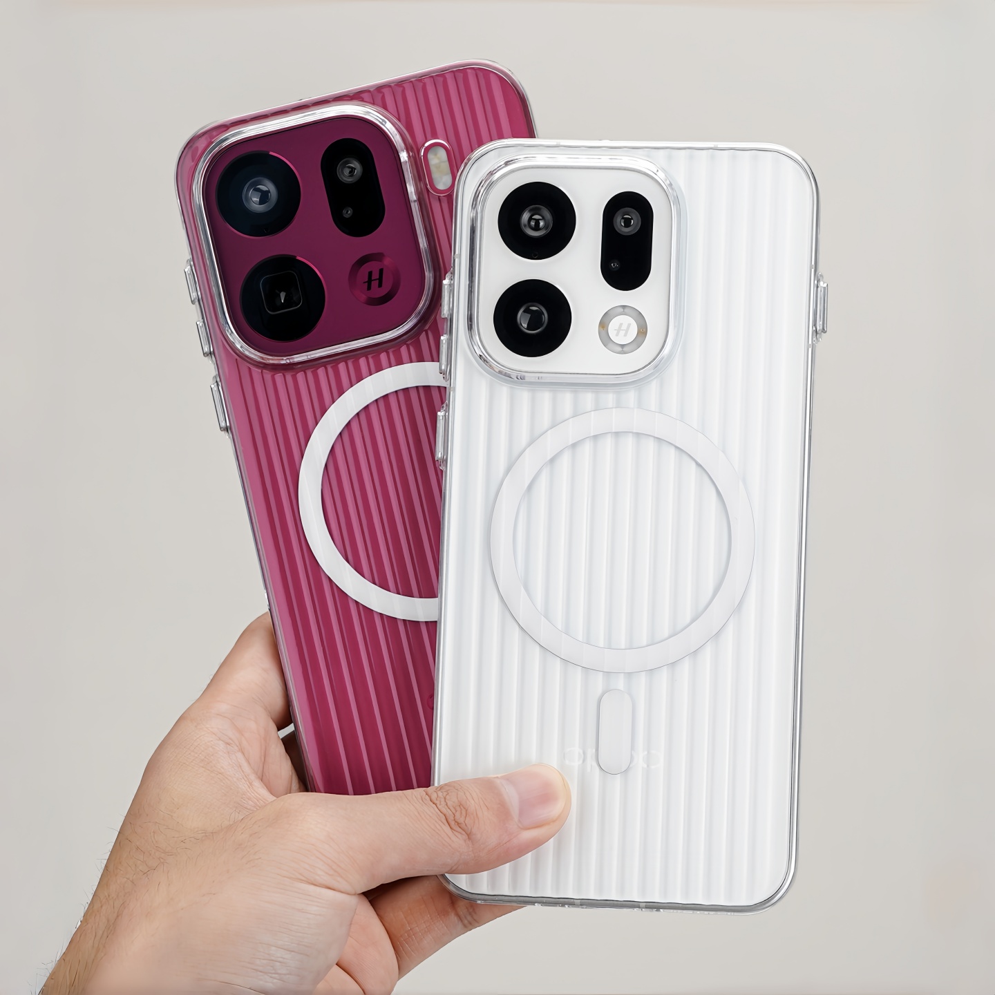 瓦楞磁吸全包硬壳适用oppofindx9