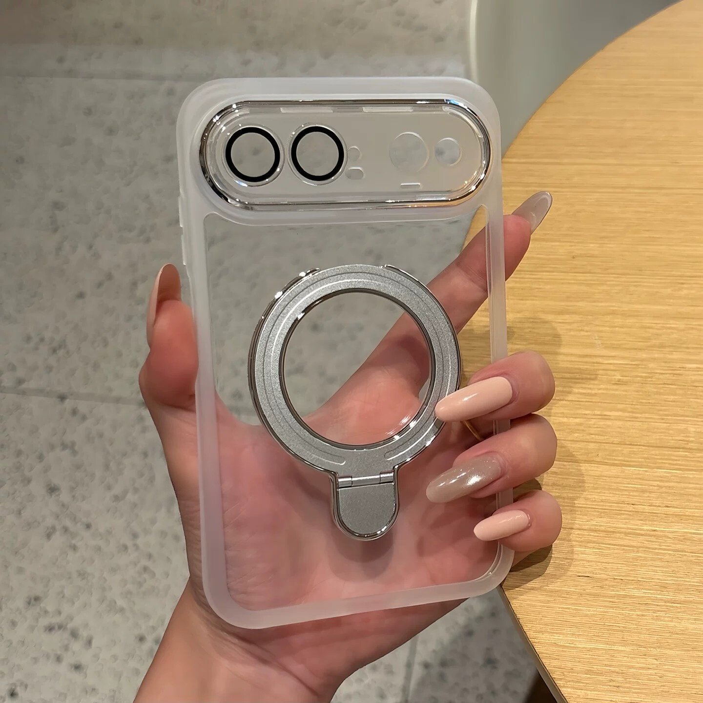 适用华为puraxview手机壳新款px透明软硅胶360旋转支架view防滑防摔镜头全包保护套pxview阔直板男女款软外壳