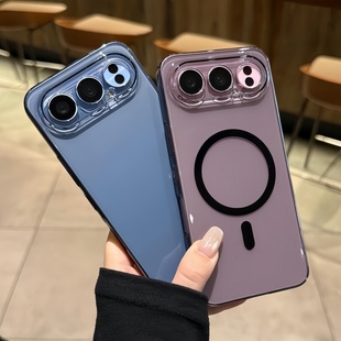 适用荣耀500手机壳新款超薄透明磁吸500pro精孔镜头honor400全包防摔保护套300pro男女爆款200透黑高级感硬壳