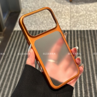 适用苹果17promax手机壳新款超薄电镀磨砂iPhone17pro不沾指纹ip17大孔镜框适配镜头膜全包防摔保护套男女款