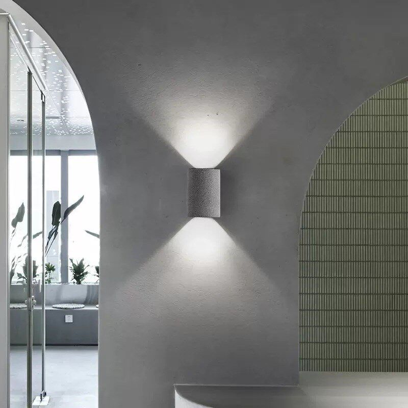 速发水泥壁灯工业灯圆形水磨石墙壁灯造型风饰餐厅吧台过道灯墙灯