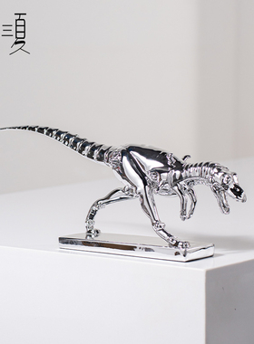 速发办式轻奢霸王龙恐龙骨架意公客室厅摆件玄关书柜高级艺术摆设