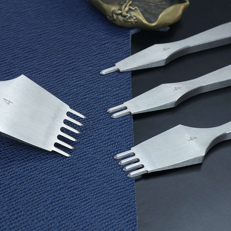 菱斩皮具打斩尖冲手工diy间距345mm日式高端精制白钢高硬度打孔