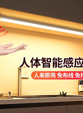 智能人体感应小夜灯便捷式无线可充电池式家用过道楼道自动声控灯