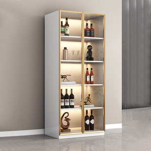 轻奢酒柜展示柜2025新款家用靠墙玻璃柜客厅组合书柜电视柜储物柜