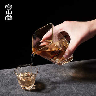 手绘玻璃公道杯 容山堂释水 加厚锤目耐热分茶器大号茶碗功夫茶