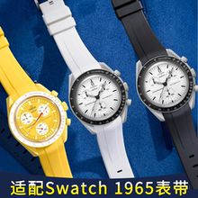 适用Swatch omega表带fkm氟橡胶斯沃琪欧米茄联名史努比1965地相
