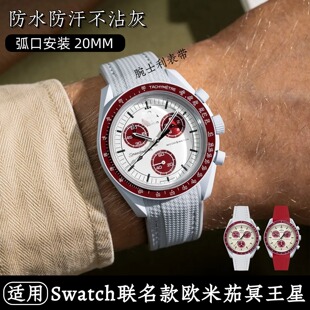 适用欧米茄斯沃琪表带swatch omega联名冥王星史努比月球1965地相