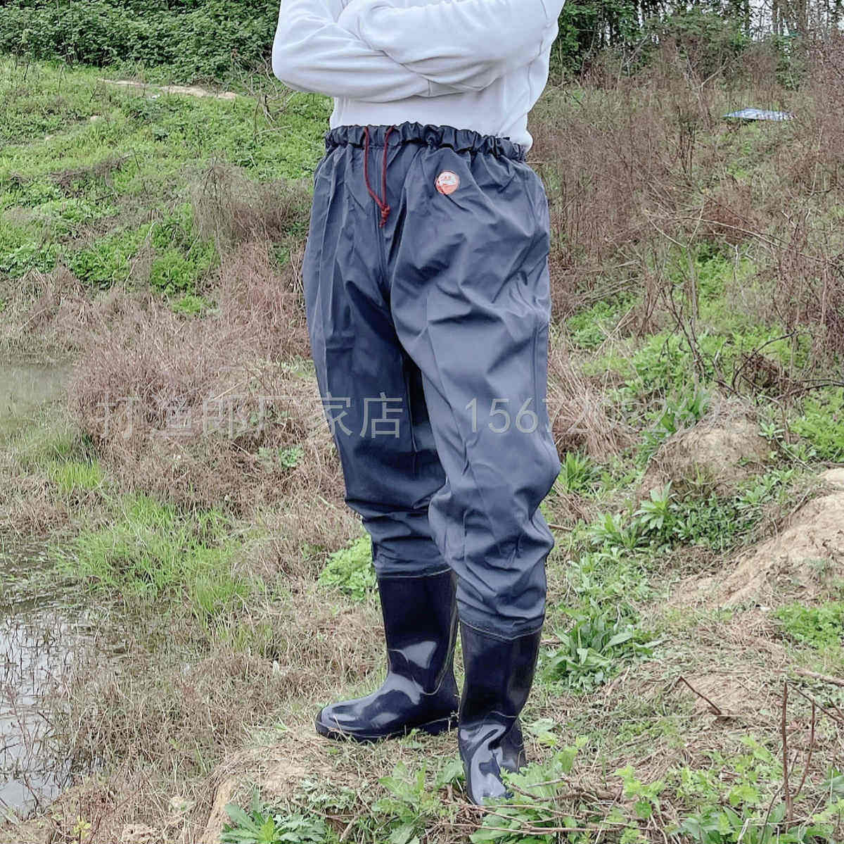 包邮打渔郎垂钓防水全身捕鱼下水裤加厚腰裤钓鱼裤半身高筒插秧鞋