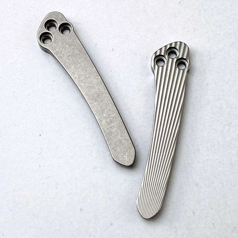 Spyderco蜘蛛C81钛合金夹子 一体夹子钛合金蜘蛛刀C223背夹钛配件