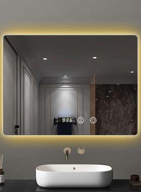 背光智能镜卫生间壁挂化256妆洗镜LED镜手间圆酒角店洗漱灯台发光