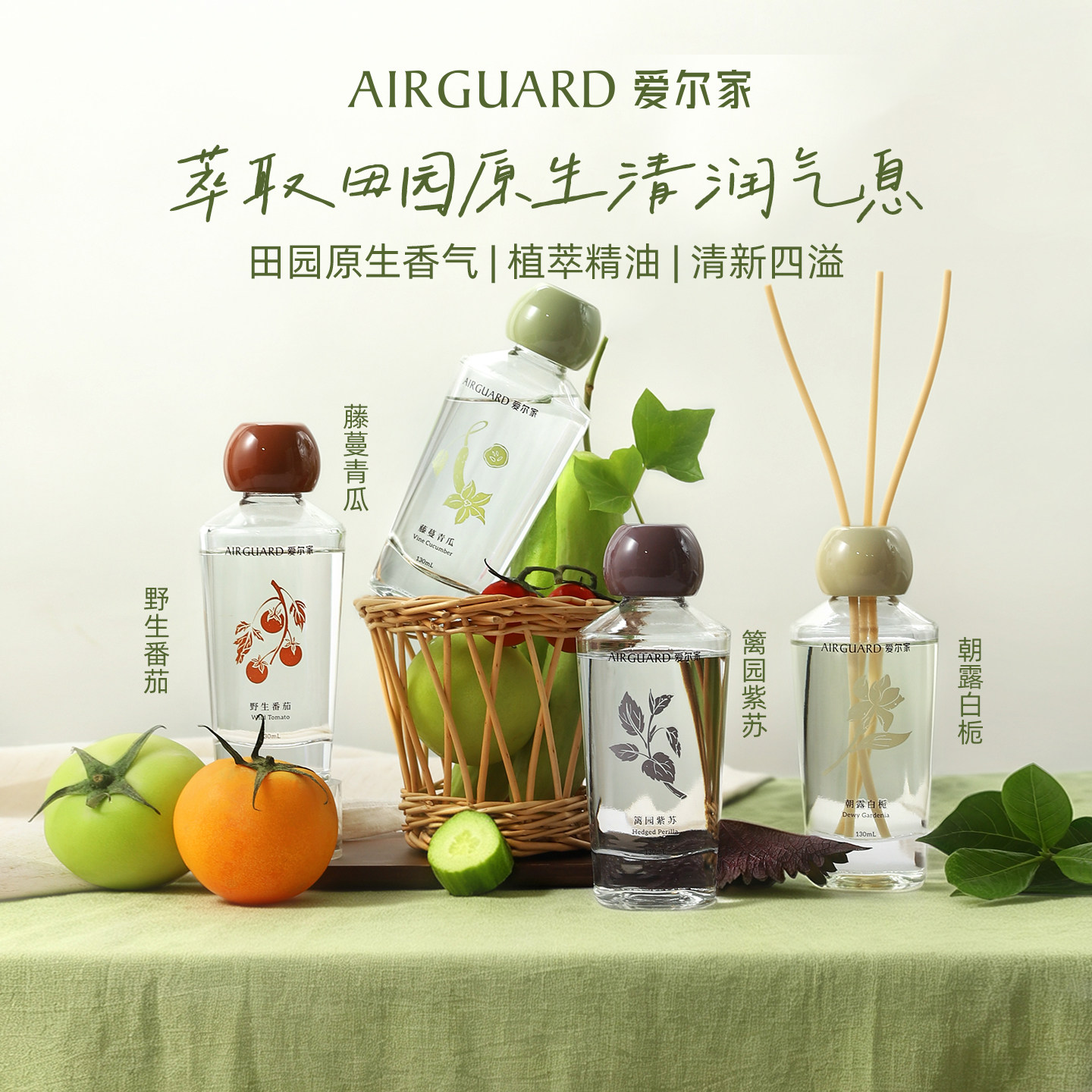 AIRGUARD爱尔家东方田园藤蔓青瓜香薰挥发液原生态野生番茄130ml