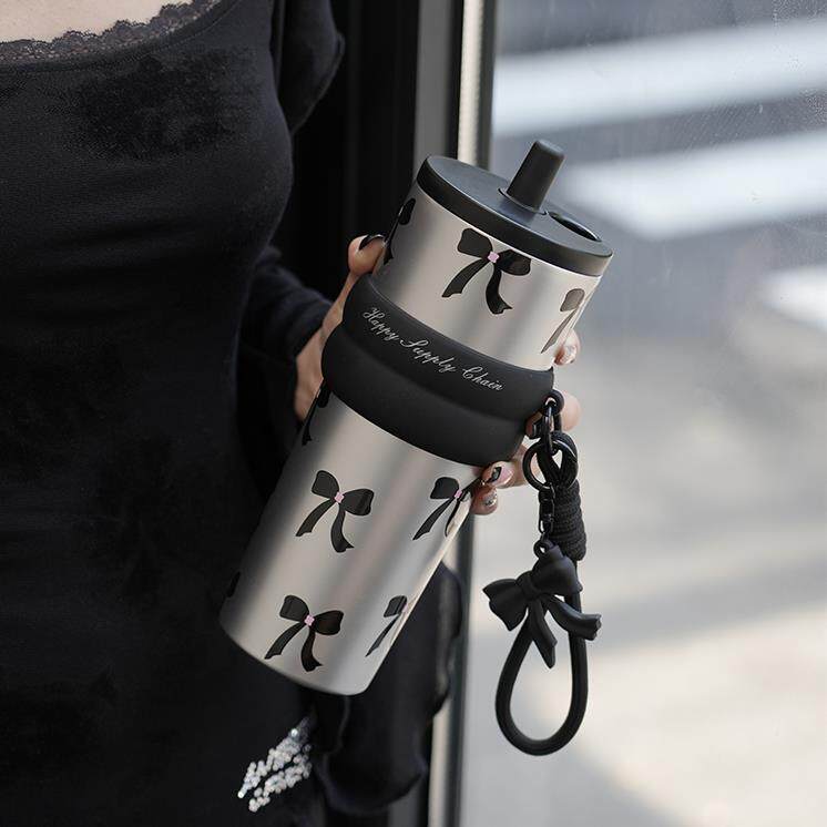 世大家吸管保温杯2025新款女高颜值陶瓷内胆保冷水杯可携式咖啡杯