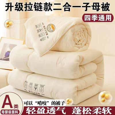 二合一双胎子母被加厚冬被春秋被可水洗学生被冬季保暖大豆被宿舍