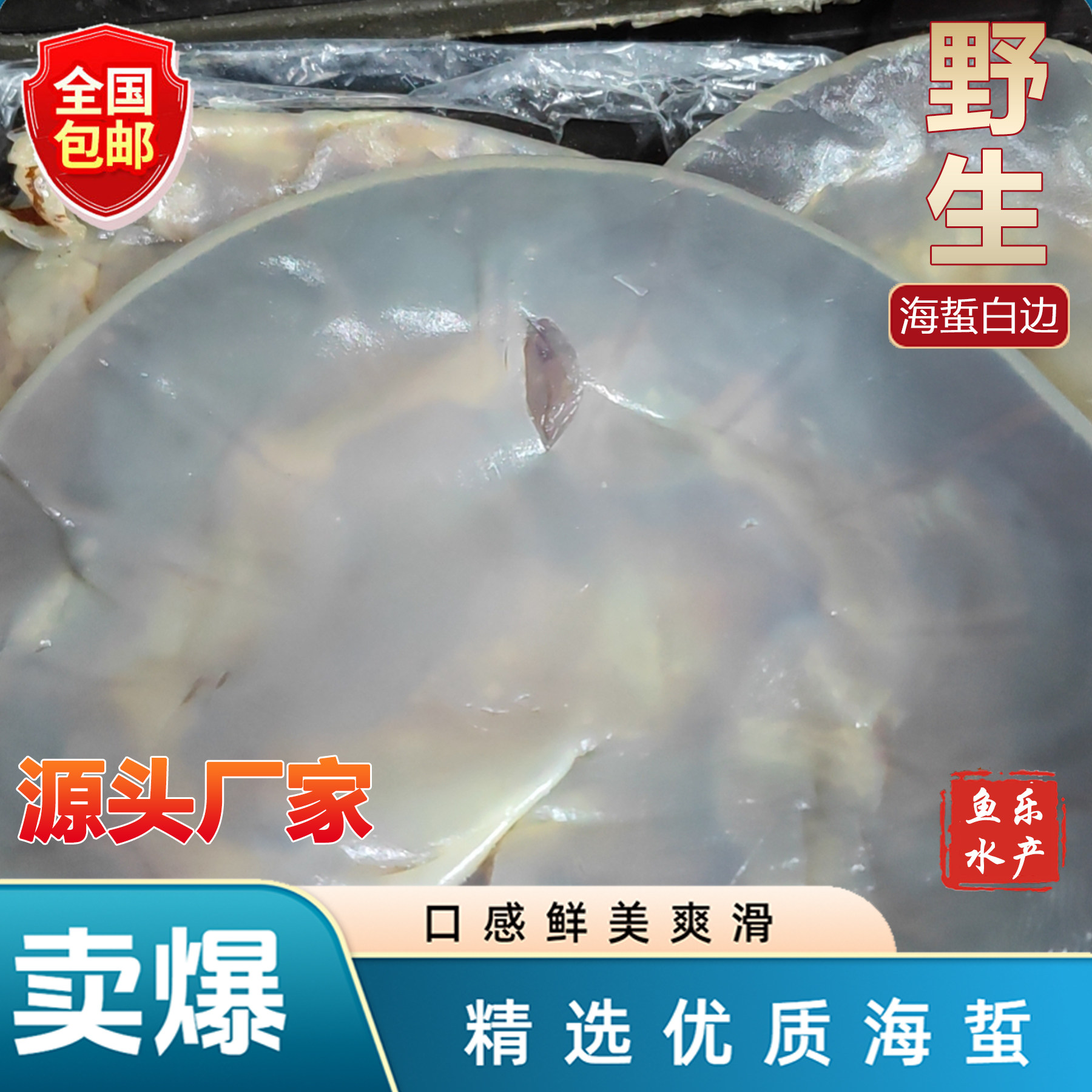 鱼乐水产[包邮]正宗红太阳海蜇红干皮凉拌爽口下酒菜，去火非即食