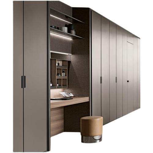 定制衣柜走入式衣帽间一门到顶柜门卧室衣柜实木指接板衣柜