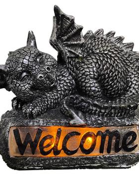 太阳能灯小恐龙摆件灯花园庭院创意装饰品雕塑阳台工艺品造景摆设