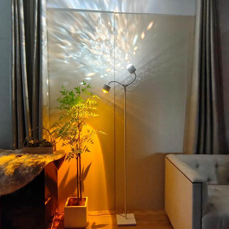 新款双头分叉日落水波纹氛围灯网红直播专用背景夕阳红水纹落地灯