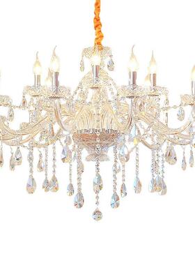 欧式吊灯客厅灯具现代简约蜡烛水晶灯简欧奢华大气婚礼卧室餐厅灯