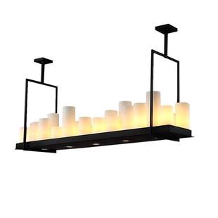 美式 乡村烛台吊灯复古工业风酒店客房创意玻璃蜡烛灯酒架云石吊灯