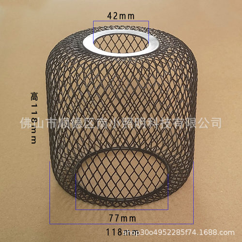 跨境专供圆柱形网罩镂空灯罩e27直筒铁艺壁灯灯罩腰鼓网形灯罩壳