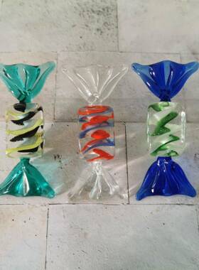 彩色糖果玻璃装饰品工艺品摆件家居节日摆设宝塔丝工艺