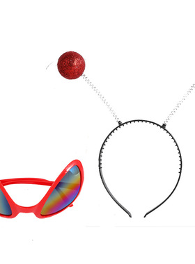 热销外星人泡沫金粉球发箍头箍银色绿色眼镜火星人头扣