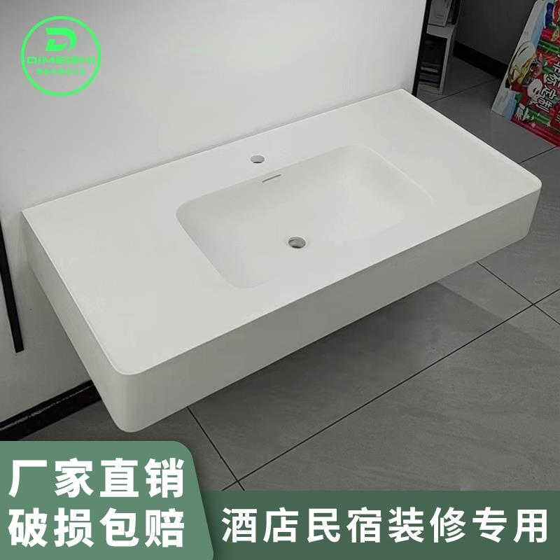 简约肤感可丽耐一体盆浴室柜卫生间洗漱台洗手盆洗脸盆柜组合定制