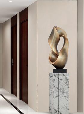 新中式客厅电视柜装饰摆饰酒店大堂落地雕塑抽象树脂彷古铜工艺礼