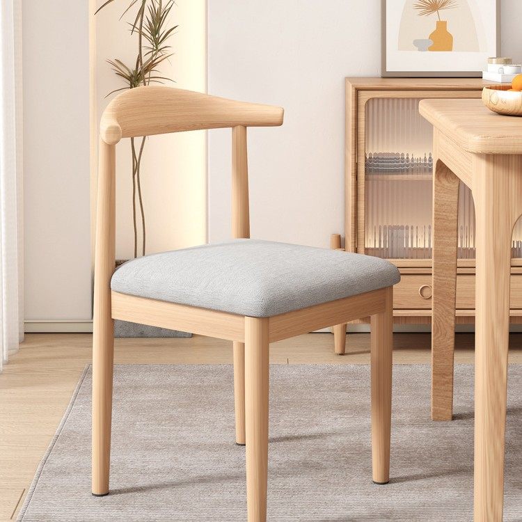 北欧餐椅现代简约餐厅椅子家用休闲书桌凳子靠背铁艺牛角椅