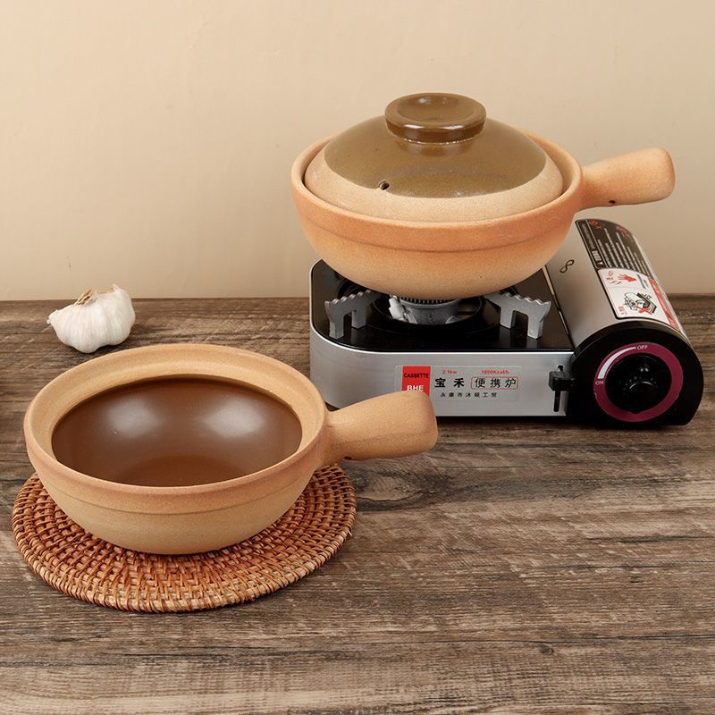 罗妈砂锅同款老式干烧商用煲仔饭单柄土砂锅传统粗陶小沙煲单E18