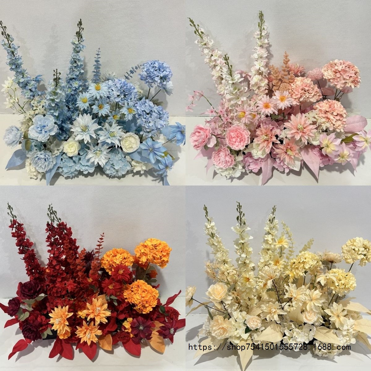 婚庆地排花森系花排 婚礼背景装饰花T台路引花假花成品花艺直销