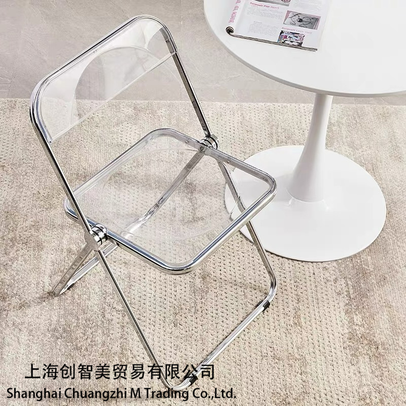 ins凳子网红化妆椅拍照椅时尚便携家用折叠椅亚克力餐椅透明椅子