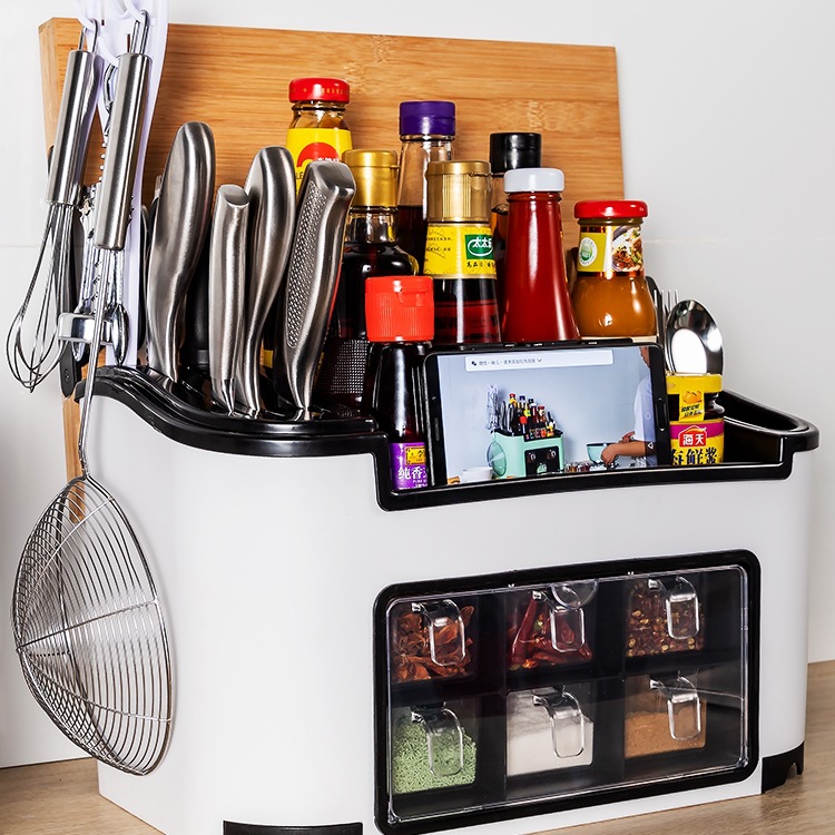 厨房收纳置物架调料盒厨房用品家用大全调味组合套装筷子收纳神器