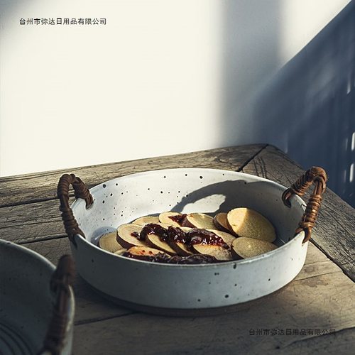 果盆餐具托盘网红水果盘餐盘陶瓷菜盘双耳汤盆鱼盘子创意碗家用