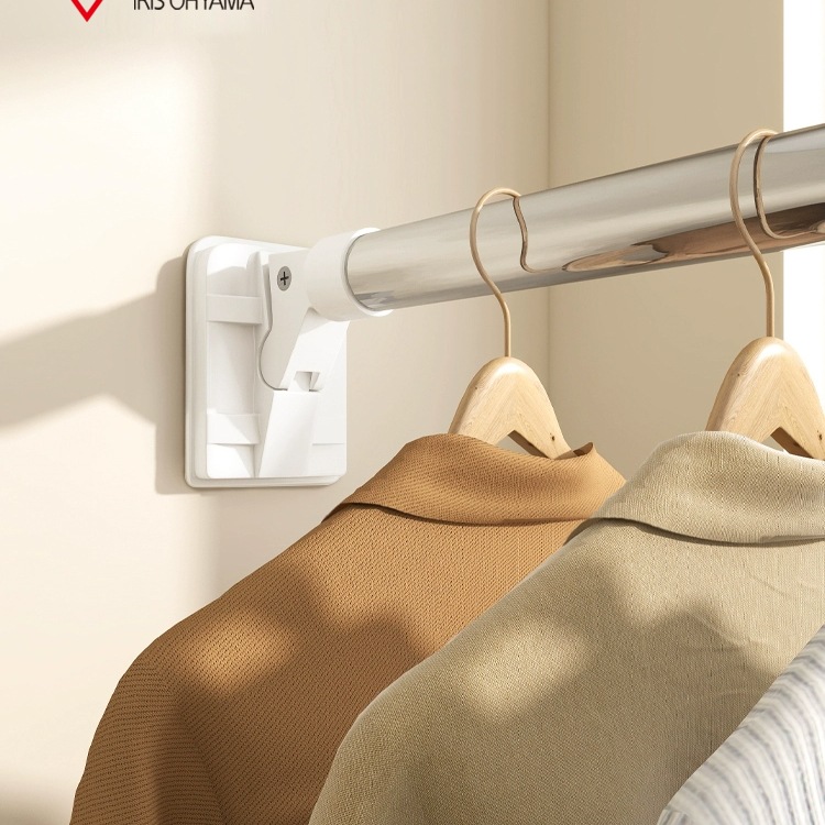 爱丽思强力伸缩杆浴室伸缩杆撑杆承重免打孔伸缩挂衣晒衣架绢花无