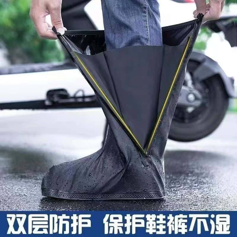 鞋套防水加厚耐磨男女高筒长筒防滑户外骑行脚套雨天雨靴暴雨