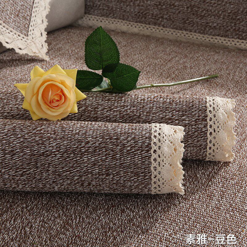 速发棉麻沙发垫防滑盖布四季通用亚麻坐背靠罩子简约沙发套垫扶手