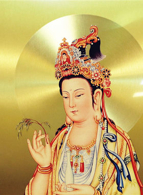 速发宝华纯画板画佛画阿弥像佛挂铜西方三圣佛陀观音佛像铜版画