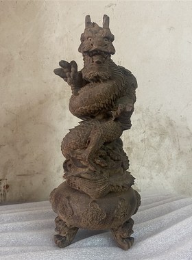 速发越南沉香木雕刻中国龙摆件原木视木动物实居电家柜书房装饰品