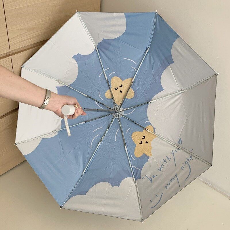 速发全自动雨伞生高颜值晴雨两用太伞防晒防紫外线折叠钛银遮伞