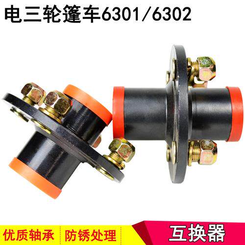 速发电动电瓶鼓股车全半封闭篷车前轮前轴互换三器古轮6Q01/602轴
